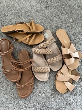 Seychelles, JCrew, Madewell, DV Nude Sandals